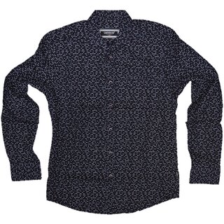 Brandneu Designer Hemd CARISMA Navy mit Tech-Print CRM8421