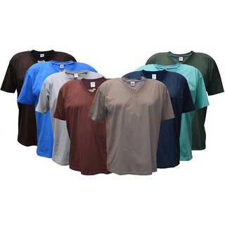 Übergrößen Tolles Basic T-Shirt RAMMBOCK in 9 Farben mit Stickerei  V-Neck