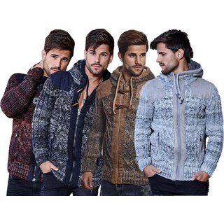 Schicke Grob-Strickjacke CARISMA Norwegerjacke Kapuze...