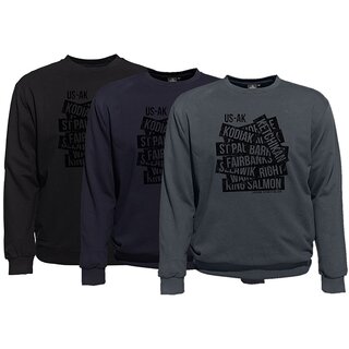 Übergrößen Sweatshirt AHORN SPORTSWEAR Kodiak schwarz 3 Farben 3XL-10XL