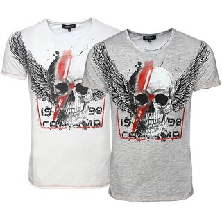 Designer T-Shirt CARISMA 2 Farben Skullwing Slub Yarn...
