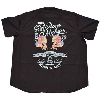 bergren Kurzarm-Herrenhemd KAMRO Schwarz Rckenprint...