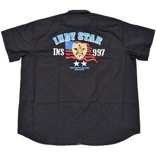 bergren Kurzarm-Herrenhemd KAMRO Schwarz Rckenprint...