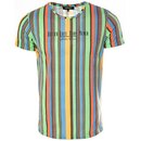 T-Shirt CARISMA rot bunt gestreift CRM4629 L
