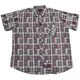 bergren Kurzarm-Herrenhemd KAMRO Bordeaux/Grau/Blau...