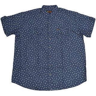 bergren Kurzarm-Herrenjeanshemd KAMRO blau mit Print...
