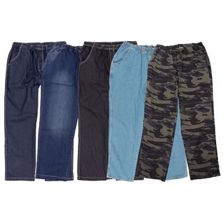 Übergrößen Jogging-Jeans Schlupf-Jeans Gummibund bequem 5...