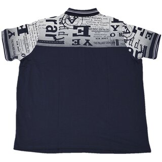 Übergrößen Poloshirt mit Buchstaben-Print Navy 4XL - 6XL
