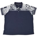 bergren Poloshirt mit Buchstaben-Print Navy 4XL-6XL