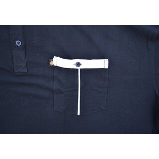 Übergrößen Tolles KAMRO Poloshirt Piqué Schwarz/Weiß mit Brusttasche 3XL-12XL