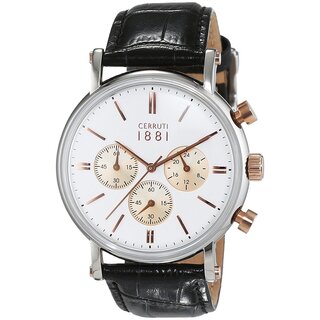 Cerruti Tremezzo Herren Uhr analog Quarzwerk mit Leder...