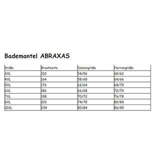 Übergrößen Bade-/Saunamantel ABRAXAS leichte Sommerqualität 2 Farben 3XL-10XL