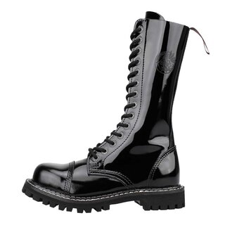 ANGRY ITCH-14-Loch Gothic Punk Army Ranger Lackleder Stiefel Stahlkappe  EU36-48