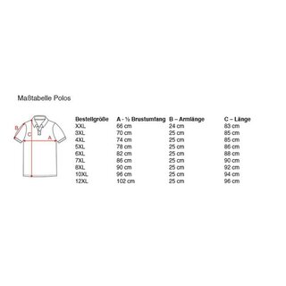 Übergrößen !!! Designer Polo-Shirt HONEYMOON Denim Service 3XL, 4XL & 6XL