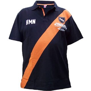 Übergrößen !!! Designer Polo-Shirt HONEYMOON HMN orange/schwarz 3XL bis 12XL
