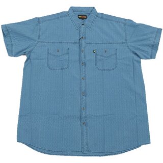 bergren Kurzarm-Herrenhemd KAMRO Blau meliert 3XL-10XL