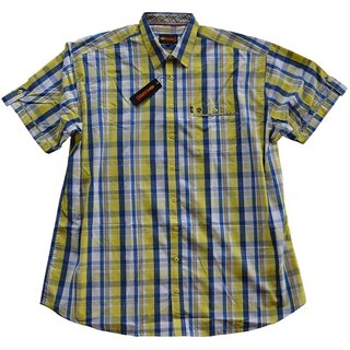 bergren Kurzarm Hemd KAMRO Gelb Navy Wei kariert 6XL,...