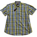 bergren Kurzarm Hemd KAMRO Gelb Navy Wei kariert 6XL,...