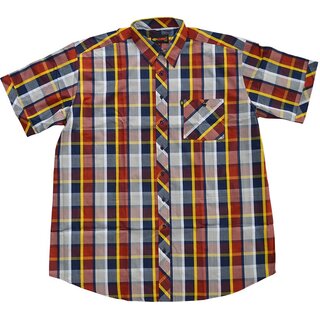 bergren Kurzarm Hemd KAMRO Wei Gelb Navy Bordeaux...