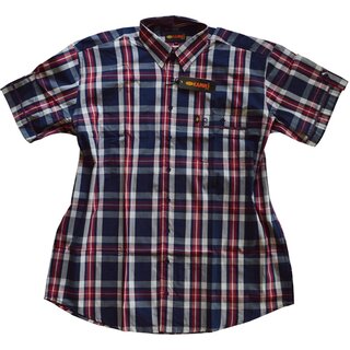 bergren Kurzarm Hemd KAMRO Navy Rot Grau kariert 6XL, 7XL