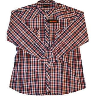 bergre Herren-Hemd KAMRO Navy/Orange/Rot/Wei kariert...