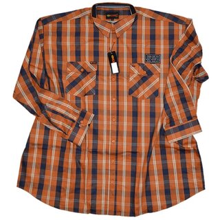 bergren Hemd KAMRO Orange Blau Beige kariert 7XL
