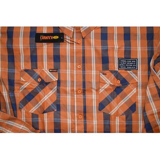 Übergrößen Hemd KAMRO Orange Blau Beige kariert 7XL