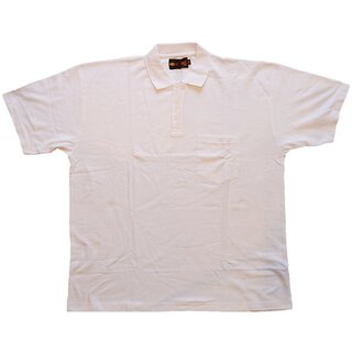 Übergrößen Tolles Basic Poloshirt Piqué KAMRO Weiß Brusttasche 3XL, 9XL