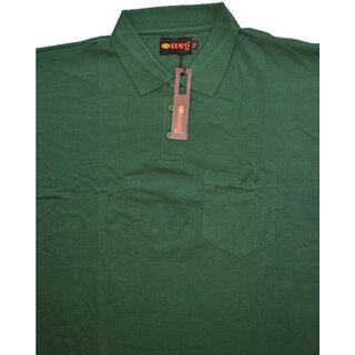 Übergrößen Tolles Basic Poloshirt Piqué KAMRO Tannengrün Brusttasche 3XL-9XL