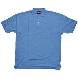 Übergrößen Tolles Basic Poloshirt Piqué KAMRO Denimblau Brusttasche 2XL-10XL