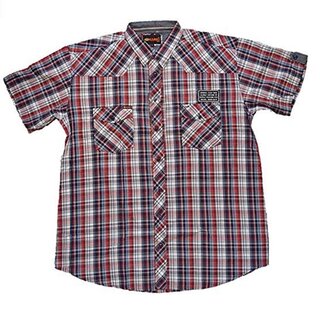 bergren Kurzarm Hemd KAMRO Rot Navy Wei kariert 3XL-7XL