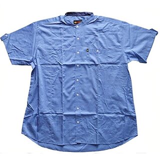 SALE bergren Kurzarm Hemd KAMRO Hellblau Stehkragen...