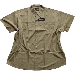 SALE bergren Kurzarm Hemd KAMRO Khaki uni 2XL, 6XL