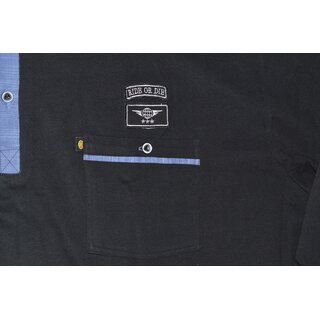 bergrssen Designer Langarm-Poloshirt KAMRO Schwarz 3XL-8XL