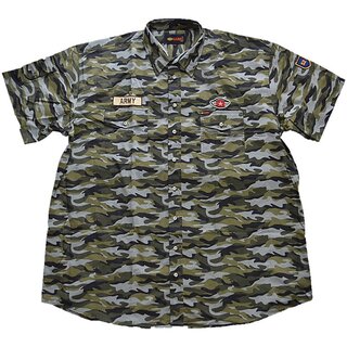 bergren Kurzarm Hemd KAMRO Grn Camouflage Patches...