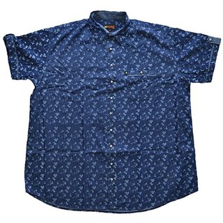 bergren Kurzarm Jeans Hemd KAMRO Blau Print 5XL, 12XL