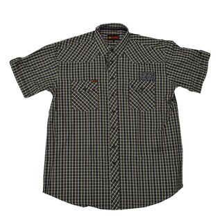 bergren Kurzarm Hemd KAMRO Oliv/Schwarz/Wei kariert...