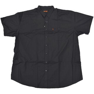 bergren Kurzarm-Herrenhemd Popeline KAMRO Schwarz...