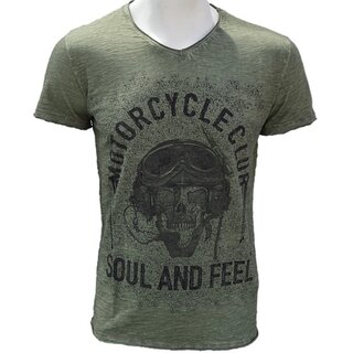 Brandneu Designer T-Shirt CARISMA Armygreen Vintage-Look...