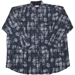 bergren Herren(jeans)hemd KAMRO Blau/Wei 4XL-12XL