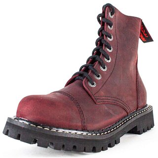 ANGRY ITCH-8-Loch Vintage Bordeaux Ranger Leder Stiefel...