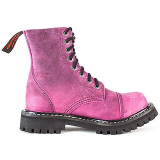 ANGRY ITCH-8-Loch Vintage Pink Ranger Armee Leder Stiefel Stahlkappe  EU36-48