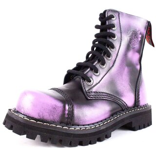 ANGRY ITCH 8-Loch Violett Rub-Off Ranger Leder Stiefel...