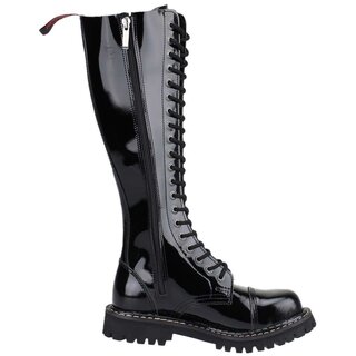 ANGRY ITCH-20-Loch Gothic Punk Army Ranger Lackleder Stiefel Stahlkappe  EU36-48