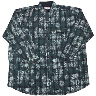 Übergrößen Herren(jeans)hemd KAMRO Grün/Weiß 4XL-8XL
