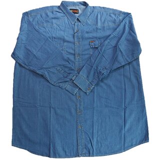 Übergrößen dünnes Jeanshemd KAMRO Hellblau 3XL-14XL