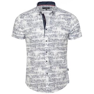 Brandneu Designer Kurzarm Hemd CARISMA Wei/Blau CRM9145...
