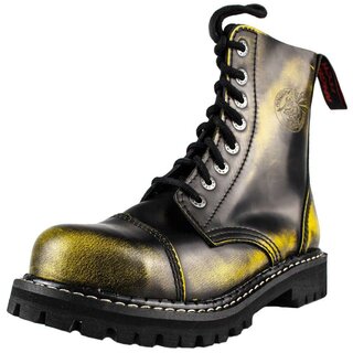 ANGRY ITCH 8-Loch Gelb Rub-Off Ranger Leder Stiefel...