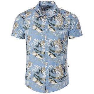 Brandneu Designer Kurzarm Hemd CARISMA Blau bunt CRM9160...