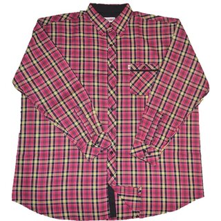 bergren Herren-Karo-Hemd Pink/Schwarz/Gelb 5XL-14XL